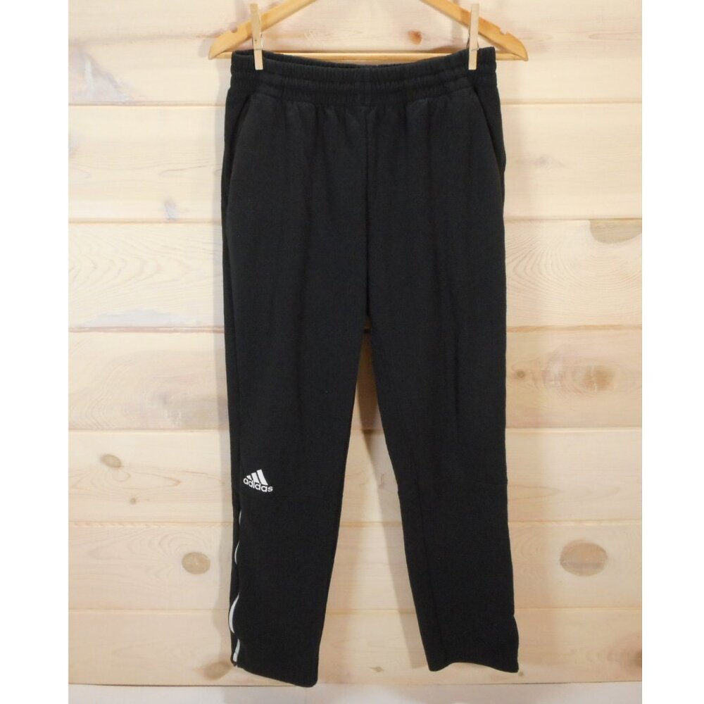 Adidas Men's M Climalite Track Pants Black Ankle Zip Pockets Activewear